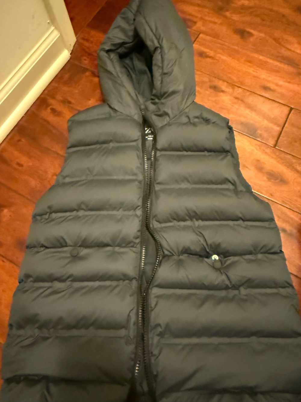 Zara Hooded Navy Quilted Puffer Vest
